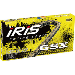 Мото цепь Iris Chains 415 GSX, цвет черный/золотистый