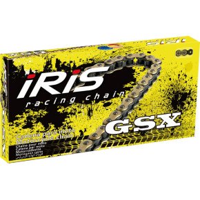 Мото цепь Iris Chains 420 GSX, цвет черный/золотистый
