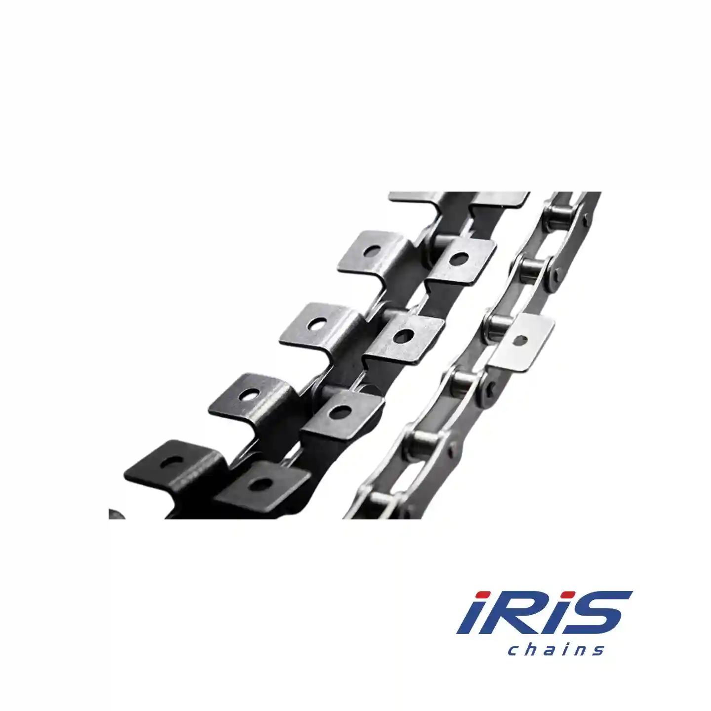 Двухшаговые цепи с прикреплениями и удлиненными штифтами IRIS 1